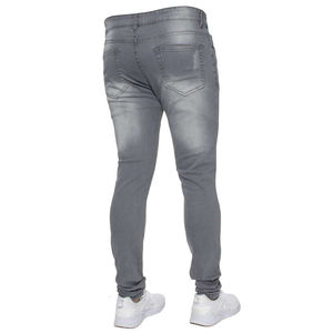 Vente en gros de pantalons en jean avec logo personnalisé pour homme, mode décontractée, déchiré, pantalon skinny délavé à l'acide pour homme - Product Image 2