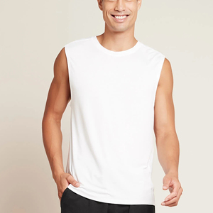 Respirant 2023 vêtements de fitness de haute qualité Logo personnalisé sans manches Polyester tissu hommes débardeur - Product Image 4