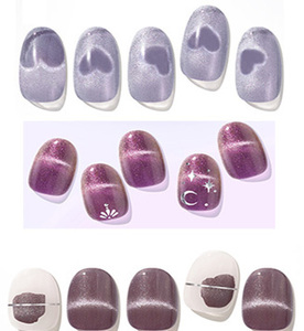 Corea origen 3D magnético magnetizado Precurado volumen arriba Gel pegatina para uñas impermeable estilo coreano tira de Gel suave lámpara de larga duración - Product Image 5