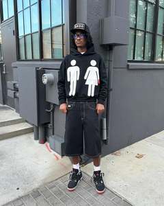 Personnalisé Gaufré Streetwear Hoodies Zip up Cropped Hoodie Baggy Dtg Imprimer Partout Imprimer Hoodies Hommes Lourds de Haute Qualité - Product Image 1