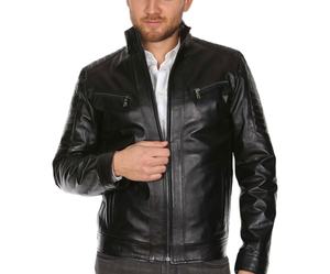 Veste en cuir coupe-vent à capuche pour homme, vente chaude, avec logo sur le devant, couleurs et tailles personnalisables, design de mode d'hiver 2026 - Product Image 3