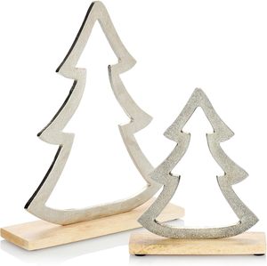 Meilleure vente Arbre de Noël en métal avec base en bois Décoration de Noël Dessus de table à prix abordable - Product Image 6