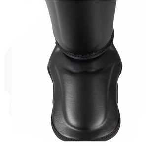 FightBro <b>Muay</b> <b>Thai</b> <b>Shin</b> <b>Guards</b> Premium Canvas & Leather Adjustable Protective Gear - Product Image 2