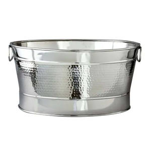 Bebida de cerveza ovalada de acero galvanizado de Metal con tasa de fábrica con asas Cubo de hielo de bañera para fiesta Interior exterior - Product Image 4