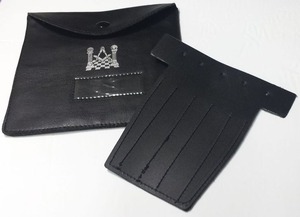 Porte-bijoux de poche maçonnique Regalia grande taille en cuir noir | Étui à bijoux franc-maçon/Pad - Product Image 3