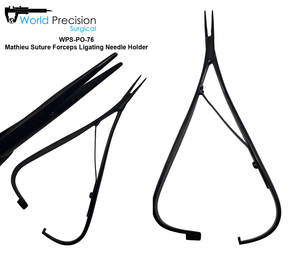 WORLD PRECISION SURGICAL Porte-aiguille Mathieu dentaire, Pince à ligature, Pince à suture - Acier inoxydable Classe I ISO13485 Clinique - Product Image 1
