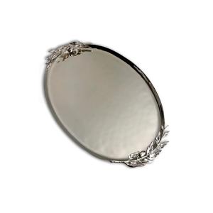 Arabian Food Décoratif Argent Plaqué Martelé Plein Plateau En Métal Antique Fête De Mariage Ustensiles De Cuisine Alimentaire Transportant Plateau De Service - Product Image 2