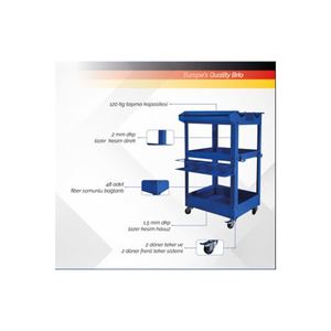 Movable <b>Plastic</b> Housekeeping Cart-Blue Cleaning <b>Bench</b> - Product Image 2