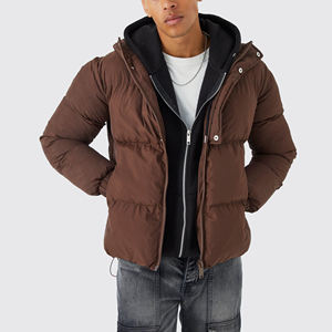 Veste matelassée à bulles personnalisée en gros, veste d'hiver chaude personnalisée pour homme, légère, pliable, en toile, avec fermeture éclair, matelassée - Product Image 4