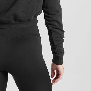 Cuello en V Fleece Oversized Tops Mujeres Pullover Venta al por mayor Recortada Sudaderas con capucha 50 algodón 22 poliéster - Product Image 5