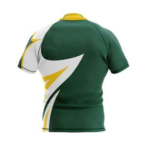 Jersey de Rugby de poliéster de algodón sublimado personalizado transpirable de secado rápido para hombre, diseño de malla, camisetas de Rugby de media manga - Product Image 2