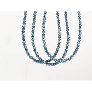 Collier en diamant bleu de très haute qualité, élégant, avec perles facettées rondes de 2,5 à 3,3 mm, bijoux en diamant bleu - Product Image 2