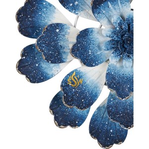 Art mural de luxe décoration de la maison intérieur Design Unique métal fer fleurs Art sculpture murale fabriqué à la main couleur bleue montage mural Art - Product Image 4