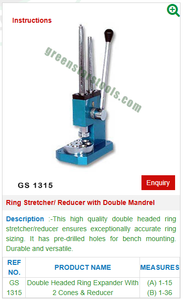 Ensanchador/reductor de anillos con mandril doble GS 1315 para herramientas de joyería-Herramientas de joyería - Product Image 2