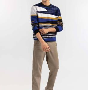 Nouveau 100% laine respirant hommes chandails hiver pull ample couleur unie col rond manches longues personnalisé chandails tricotés pour hommes - Product Image 6