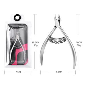 Herramientas profesionales para decoración de uñas, pinzas para cutículas de doble resorte de acero inoxidable de alta calidad con caja - Product Image 2