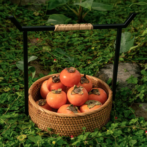 Round Shaped <b>Rattan</b> Basket with Handle - Product Image 1