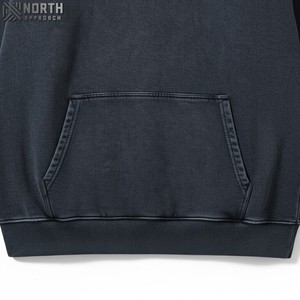 Hoodi délavé vintage pour homme-Mélange de coton surdimensionné avec finition en détresse unique et sweats à capuche avec poche avant Sweats à capuche pour hommes - Product Image 6