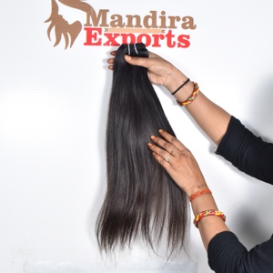 Vente en gros de cheveux vierges non transformés, vendeurs de faisceaux droits et longs noirs, cuticules vierges brutes alignées, cheveux humains indiens Natural Wave - Product Image 3