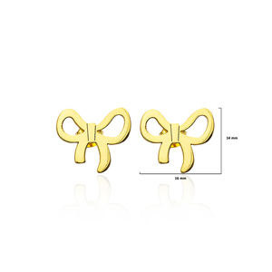 Pendientes de Plata de Ley 925 con Forma de Lazo para Mujer, Chapados en Oro, Bonitos, Minimalistas, Joyería de Moda al por Mayor OEM - Product Image 4