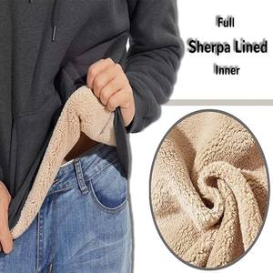Wholesale Fleece <b>Sherpa</b> <b>Lined</b> <b>Hoodie</b> Mens Casual Athletic Long Sleeve Jumper Winter Sweatshirt Hoody Black - Product Image 3