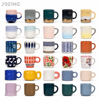 Stok Pabrik Siap Kirim Mug Kopi Gaya Klasik Modern Campuran, Jual Grosir Mug Keramik Porselen Berbagai Pola Warna