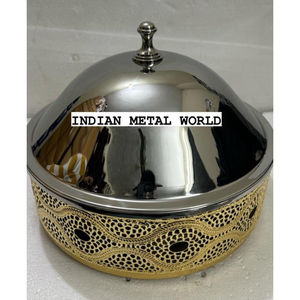 Cocina de hotel de acero inoxidable Catering para servir plato de frotamiento Diseño de tendencia Suministros de hotel Plato de frotamiento de suministros indios - Product Image 3