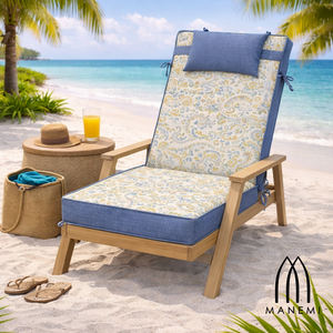 <b>Outdoor</b> Garden <b>Chair</b> <b>Cushions</b> 120x55x8cm Lightly Water Repellent with Foam Filling Fastening Straps Comfortable <b>for</b> <b>Outdoor</b> Use - Product Image 6