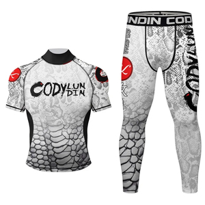 Active Sports Compression Shirt Léger Respirant Anti-UV Rashguard Logo Avant Fabriqué Polyester Nylon Spandex pour MMA Gym - Product Image 4