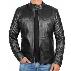 Chaquetas de cuero para hombre de piel de vaca auténtica totalmente personalizadas hechas en Sialkot Pakistán chaqueta de cuero para hombre de bajo precio para la venta - Product Image 4