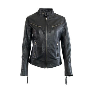 Veste en cuir pour homme, style streetwear, imperméable, à col montant, zippée, en toile enduite, mode urbaine d'hiver, personnalisée - Product Image 3