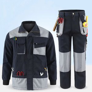 Ensemble de vêtements de travail et de sécurité en polyester ignifuge à poches profondes et haute visibilité, design multi-poches, uniforme unisexe durable - Product Image 4