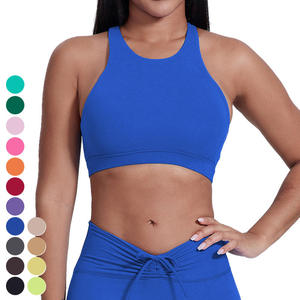 Wholesale Cross <b>Back</b> Fitness Bra Sex Gym Yoga Wear Custom Logo <b>Women</b> Elastic Soft Compression Cross Adjustable <b>Back</b> Sports Bra - Product Image 2