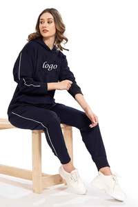 Survêtement unisexe personnalisé de haute qualité avec bandes latérales ensemble pour hommes entraînement pour hommes vente en gros survêtement personnalisé à capuche pour femmes - Product Image 6