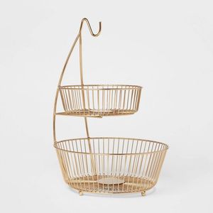 Trending Product New Iron Hanger Stand <b>Wire</b> Fruit <b>Basket</b> Holder Fruit <b>Basket</b> with Banana Hanger for Decor for Kitchen - Product Image 5