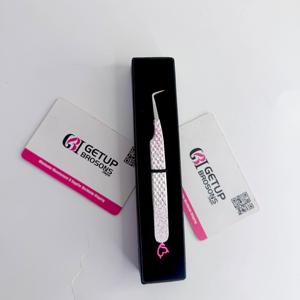 Pince à cils à paillettes, outil de précision à pointe argentée lisse à 90 degrés avec cœur de démon en acier inoxydable - Product Image 5