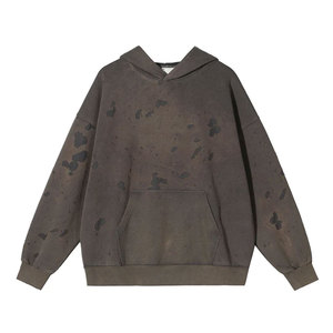 Sudadera con Capucha Oversize para Hombre, Casual, de Algodón French Terry, con Diseño Tie-Dye y Bolsillo Frontal, Tejida para Verano, Estilo Urbano, Bordada - Product Image 6