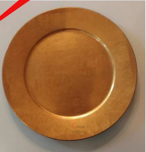 Plaque de chargeur de service de forme ronde finie dorée de vente chaude - Product Image 1