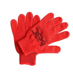 Guantes de seguridad de punto de algodón rojo para trabajos industriales, precio al por mayor - Product Image 1