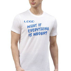 Camiseta clásica personalizada con estampado 3D Puff para hombre 100% algodón liso diseño extragrande con logotipo estampado en espuma - Product Image 4