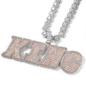 Moissanite diamante Hip Hop colgante 925 plata esterlina plateada joyería nombre último rey corona colgante personalizado para hombres - Product Image 4