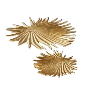 Bandejas DE SERVICIO DE METAL decorativas hechas a mano más vendidas con estructura de hoja maravillosa para decoración del hogar y uso de servicio - Product Image 2