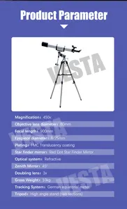 Lente dupla 3x 90080 de alta potência, telescópio óptico refratômico, telescópio astronômico profissional - Product Image 5