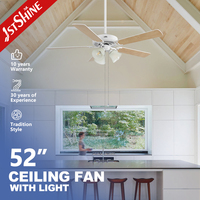 Ventilateur de plafond 1stshine de style luxueux, de qualité supérieure, écologique, de qualité commerciale, personnalisable, à grand débit d'air, longue durée de vie, avec éclairage LED