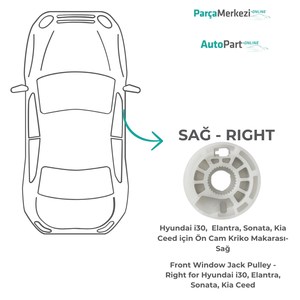 Poulie de lève-vitre avant droit pour Hyundai i30, Elantra, Sonata, Kia Ceed - Product Image 3