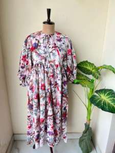 Vestido de algodón con estampado de bloque personalizado Vintage bohemio Floral largo Maxi vestido de algodón de Verano Indio étnico hecho a mano para mujer Idea de regalo - Product Image 5