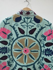 Veste en laine réversible en coton écologique brodée style bohème, manches longues, col rond, motif Suzani, vêtements d'extérieur pour femmes, style hiver - Product Image 5