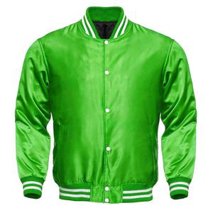 Veste de baseball en satin, style varsity, imperméable, en cuir de vache, pour le collège, l'école, les sports, l'hiver, avec logo brodé - Product Image 5