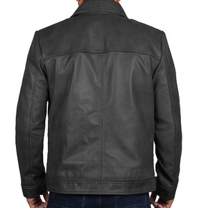 2024 nouveaux modèles mode motard slim fit hommes veste en cuir - Product Image 4