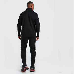 Sweat-shirt à capuche et à col zippé en molleton épais imprimé solide et écologique pour hommes, deux pièces avec logo personnalisé - Product Image 2